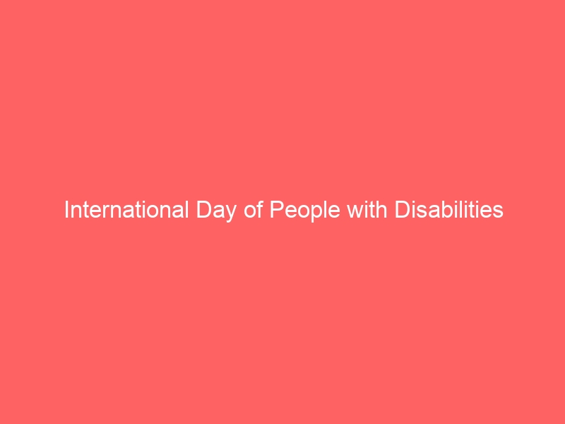 International Day of People with Disabilities