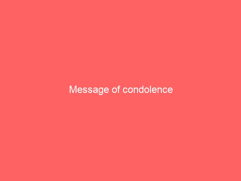 Message of condolence